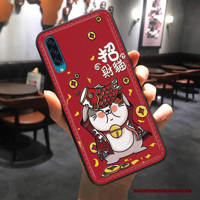 Custodia Samsung Galaxy A50s Pelle Anti-caduta Rosso, Cover Samsung Galaxy A50s Protezione Ricchezza Modello