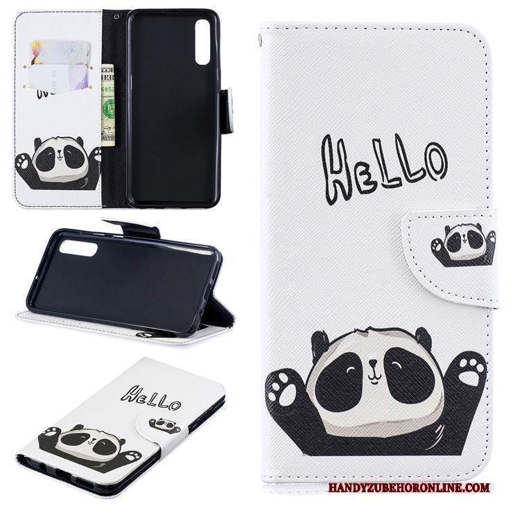 Custodia Samsung Galaxy A50s Pelle Bianco Tutto Incluso, Cover Samsung Galaxy A50s Folio Telefono Bello