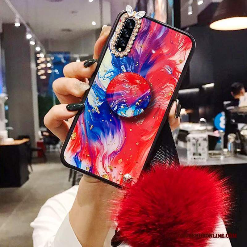 Custodia Samsung Galaxy A50s Protezione Difficile Rosso, Cover Samsung Galaxy A50s Con Strass Supporto