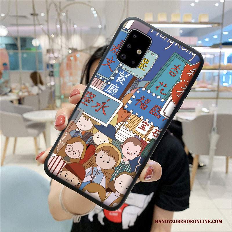 Custodia Samsung Galaxy A51 Cartone Animato Morbidotelefono, Cover Samsung Galaxy A51 Protezione Blu Anti-caduta