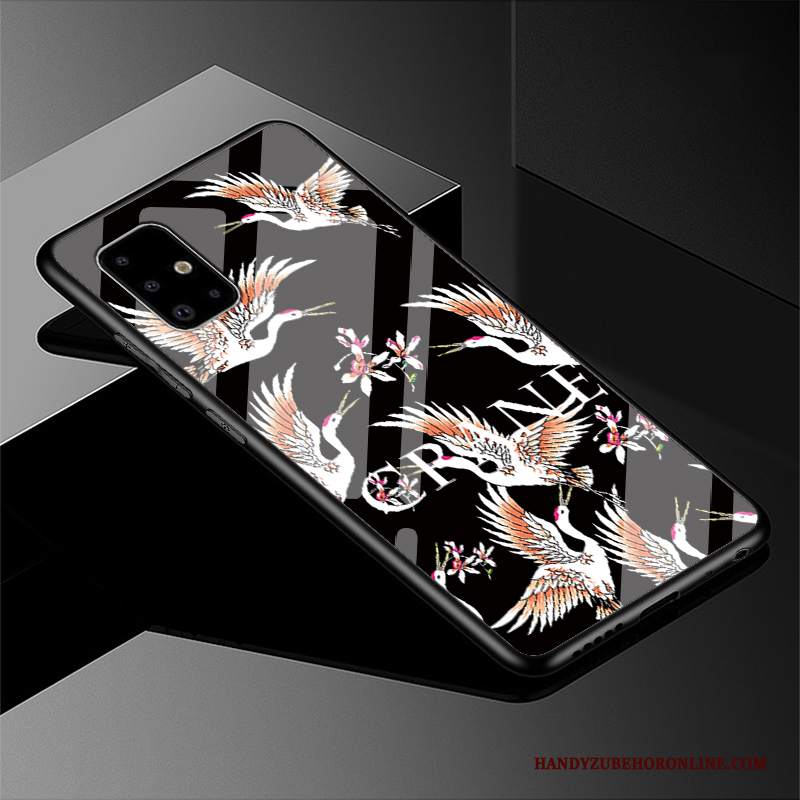 Custodia Samsung Galaxy A51 Cartone Animato Telefono Nero, Cover Samsung Galaxy A51 Protezione Britannico Stile Cinese