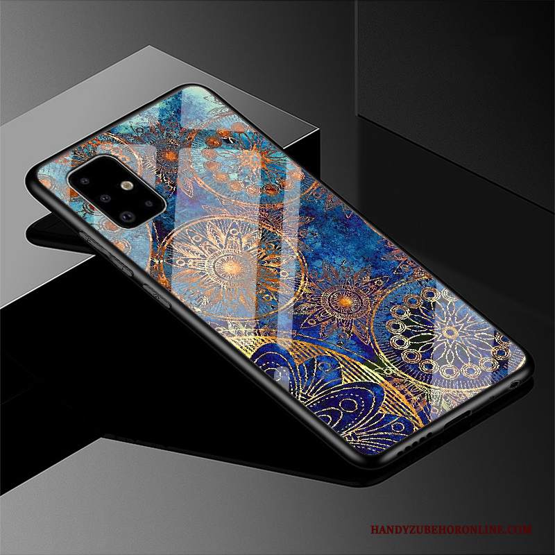 Custodia Samsung Galaxy A51 Cartone Animato Telefono Nero, Cover Samsung Galaxy A51 Protezione Britannico Stile Cinese