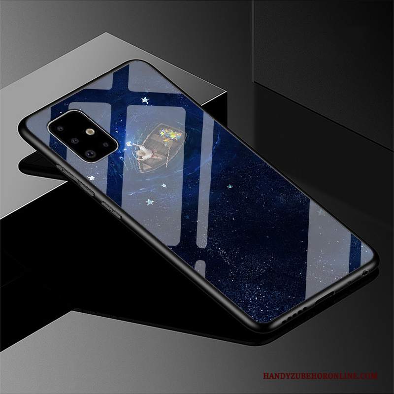 Custodia Samsung Galaxy A51 Cartone Animato Telefono Nero, Cover Samsung Galaxy A51 Protezione Britannico Stile Cinese