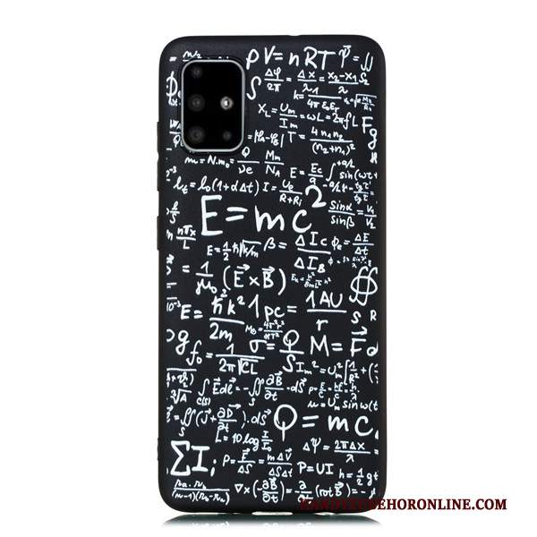 Custodia Samsung Galaxy A51 Cartone Animato Tutto Incluso Nero, Cover Samsung Galaxy A51 Ornamenti Appesi Macchiati