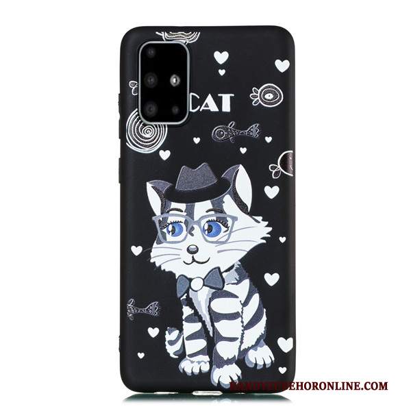 Custodia Samsung Galaxy A51 Cartone Animato Tutto Incluso Nero, Cover Samsung Galaxy A51 Ornamenti Appesi Macchiati