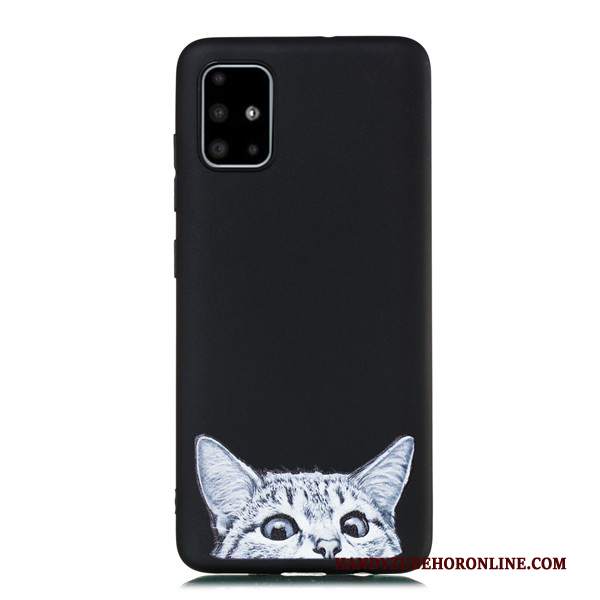 Custodia Samsung Galaxy A51 Cartone Animato Tutto Incluso Nero, Cover Samsung Galaxy A51 Ornamenti Appesi Macchiati