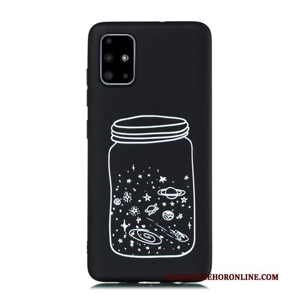 Custodia Samsung Galaxy A51 Cartone Animato Tutto Incluso Nero, Cover Samsung Galaxy A51 Ornamenti Appesi Macchiati