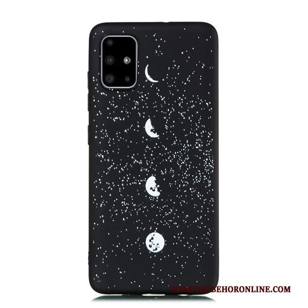 Custodia Samsung Galaxy A51 Cartone Animato Tutto Incluso Nero, Cover Samsung Galaxy A51 Ornamenti Appesi Macchiati