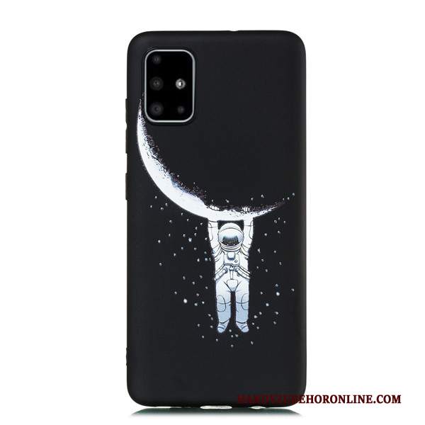 Custodia Samsung Galaxy A51 Cartone Animato Tutto Incluso Nero, Cover Samsung Galaxy A51 Ornamenti Appesi Macchiati