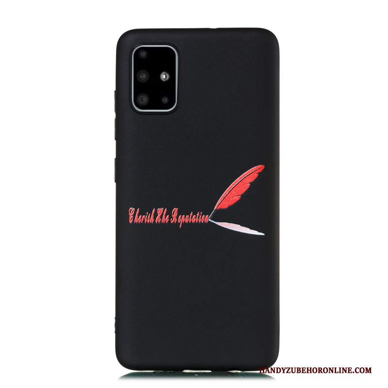 Custodia Samsung Galaxy A51 Cartone Animato Tutto Incluso Nero, Cover Samsung Galaxy A51 Ornamenti Appesi Macchiati