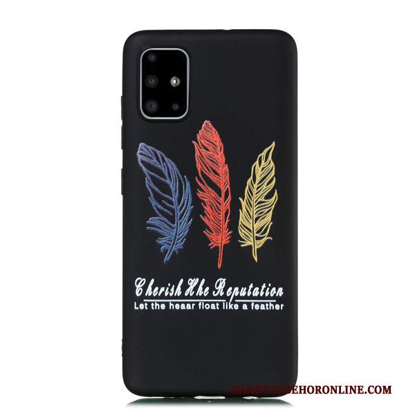 Custodia Samsung Galaxy A51 Cartone Animato Tutto Incluso Nero, Cover Samsung Galaxy A51 Ornamenti Appesi Macchiati