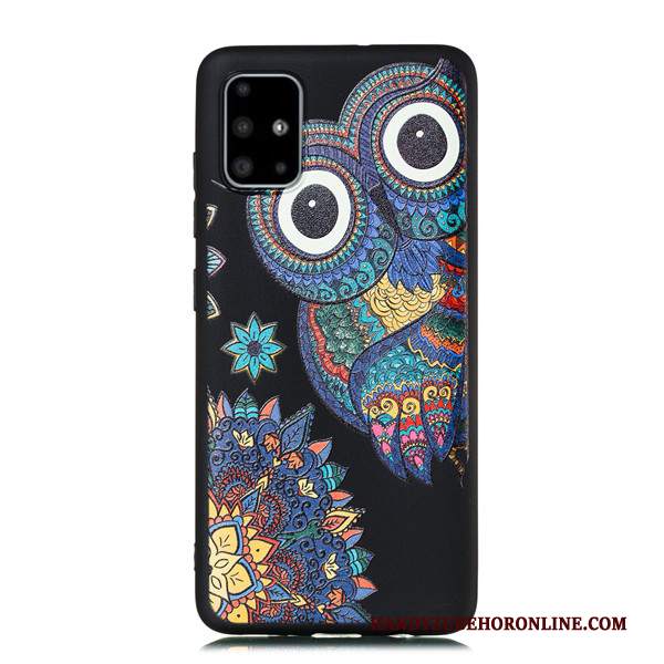 Custodia Samsung Galaxy A51 Cartone Animato Tutto Incluso Nero, Cover Samsung Galaxy A51 Ornamenti Appesi Macchiati