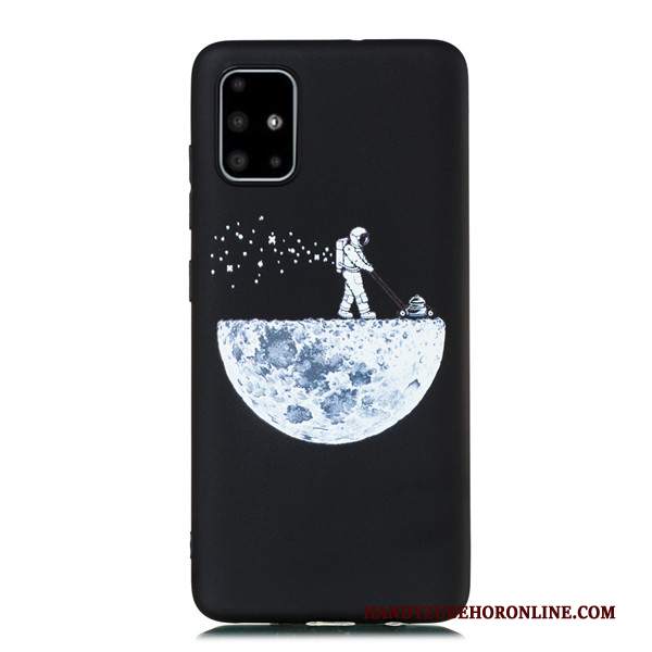 Custodia Samsung Galaxy A51 Cartone Animato Tutto Incluso Nero, Cover Samsung Galaxy A51 Ornamenti Appesi Macchiati