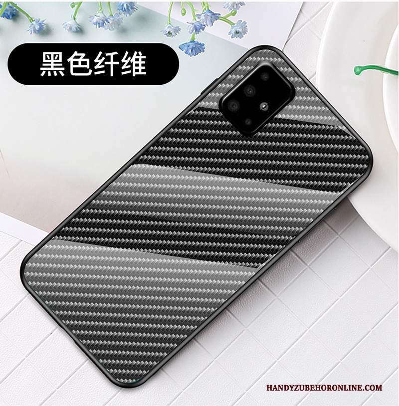 Custodia Samsung Galaxy A51 Creativo Nero Fibra, Cover Samsung Galaxy A51 Vetro Anti-caduta