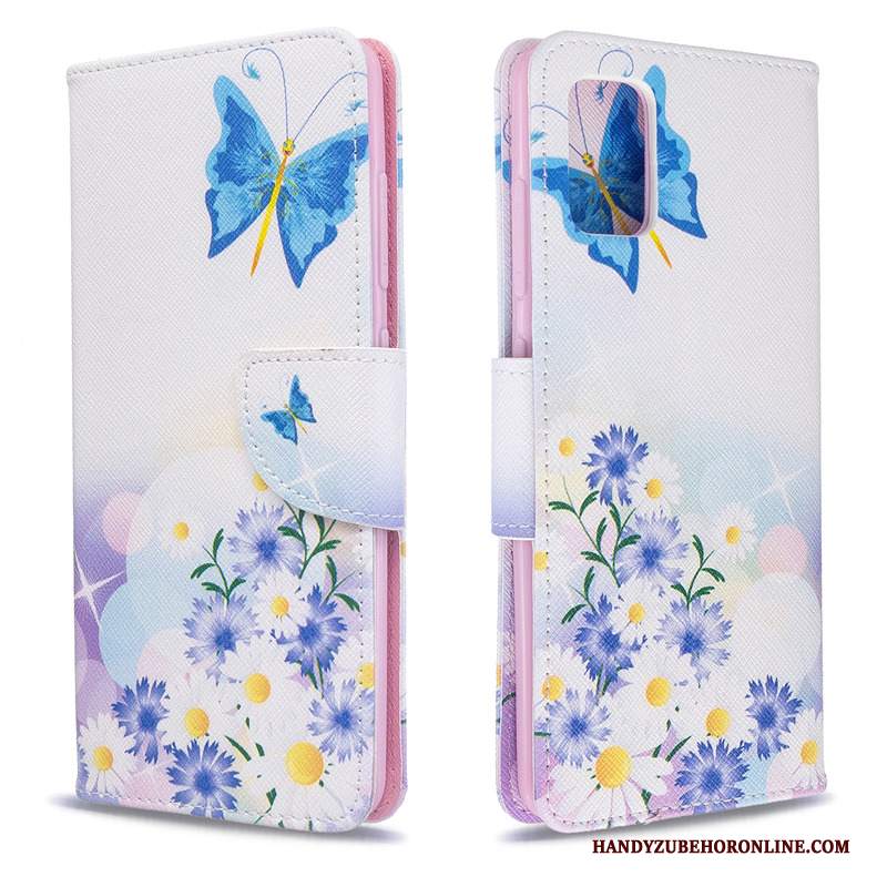 Custodia Samsung Galaxy A51 Pelle Supporto Blu, Cover Samsung Galaxy A51 Colore Telefono