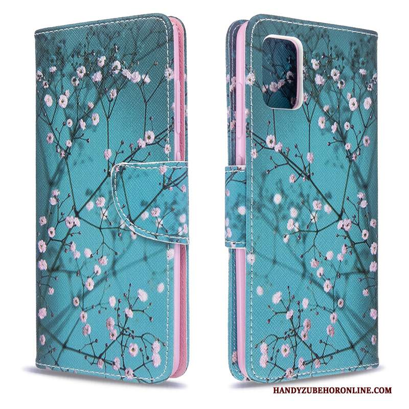 Custodia Samsung Galaxy A51 Pelle Supporto Blu, Cover Samsung Galaxy A51 Colore Telefono