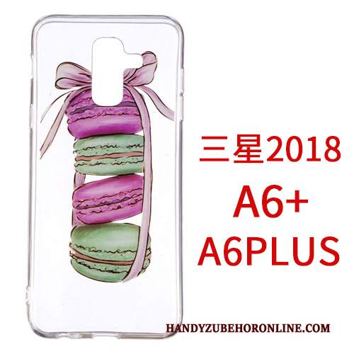 Custodia Samsung Galaxy A6+ Cartone Animato Anti-caduta Ornamenti Appesi, Cover Samsung Galaxy A6+ Protezione Biancotelefono