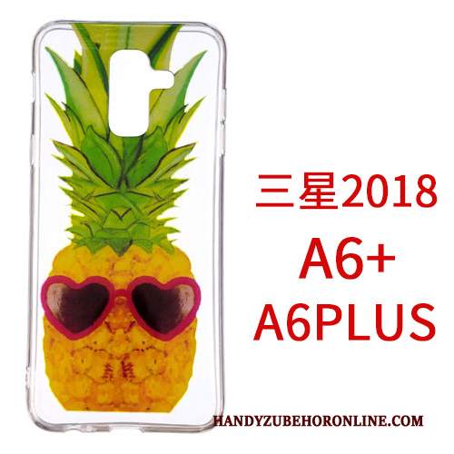 Custodia Samsung Galaxy A6+ Cartone Animato Anti-caduta Ornamenti Appesi, Cover Samsung Galaxy A6+ Protezione Biancotelefono