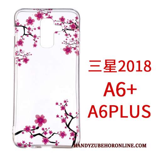 Custodia Samsung Galaxy A6+ Cartone Animato Anti-caduta Ornamenti Appesi, Cover Samsung Galaxy A6+ Protezione Biancotelefono