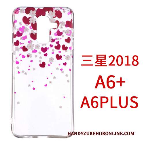 Custodia Samsung Galaxy A6+ Cartone Animato Anti-caduta Ornamenti Appesi, Cover Samsung Galaxy A6+ Protezione Biancotelefono