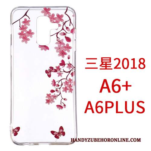 Custodia Samsung Galaxy A6+ Cartone Animato Anti-caduta Ornamenti Appesi, Cover Samsung Galaxy A6+ Protezione Biancotelefono