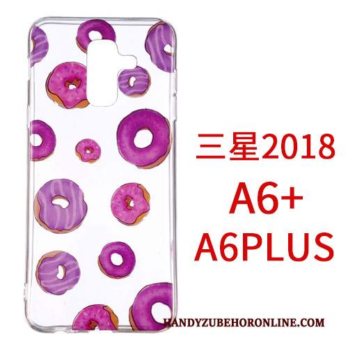 Custodia Samsung Galaxy A6+ Cartone Animato Anti-caduta Ornamenti Appesi, Cover Samsung Galaxy A6+ Protezione Biancotelefono