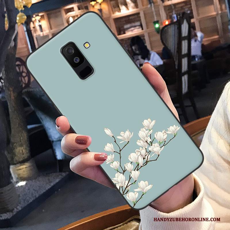 Custodia Samsung Galaxy A6+ Cartone Animato Biancotelefono, Cover Samsung Galaxy A6+ Silicone Morbido Anti-caduta