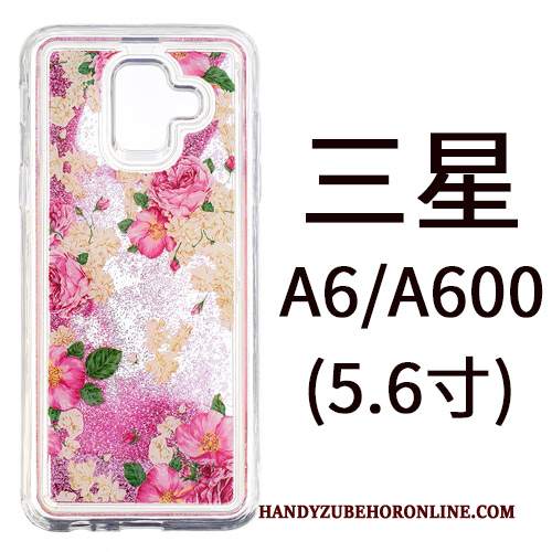 Custodia Samsung Galaxy A6 Cartone Animato Ornamenti Appesi Rosa, Cover Samsung Galaxy A6 Protezione Telefono Blu