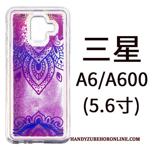 Custodia Samsung Galaxy A6 Cartone Animato Ornamenti Appesi Rosa, Cover Samsung Galaxy A6 Protezione Telefono Blu