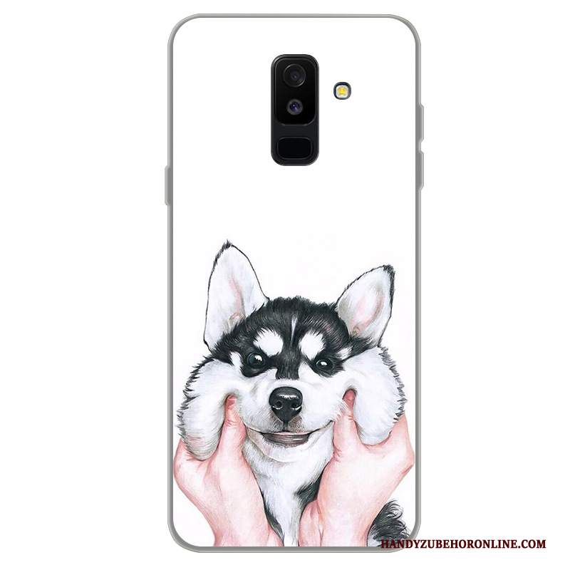 Custodia Samsung Galaxy A6+ Cartone Animato Tendenzatelefono, Cover Samsung Galaxy A6+ Protezione Anti-caduta Nero