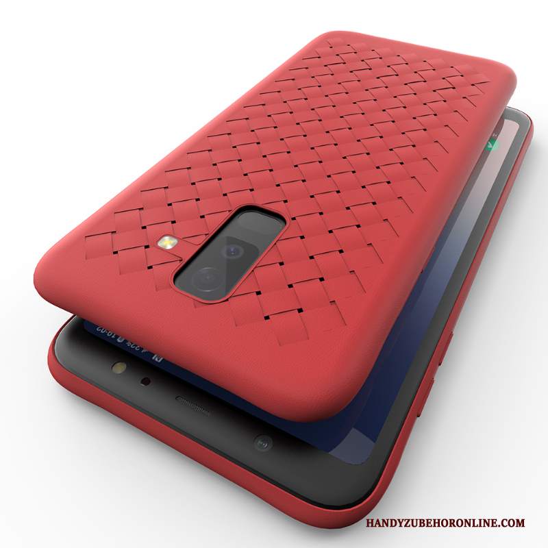 Custodia Samsung Galaxy A6+ Creativo Rosso Anti-caduta, Cover Samsung Galaxy A6+ Pelle Morbidotelefono