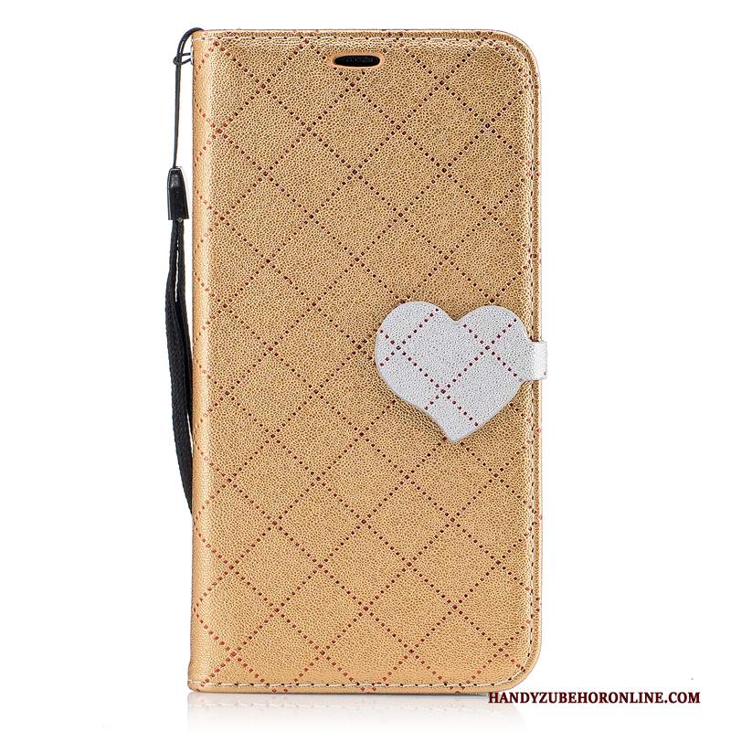 Custodia Samsung Galaxy A6 Pelle Borsetelefono, Cover Samsung Galaxy A6 Folio Oro Bello