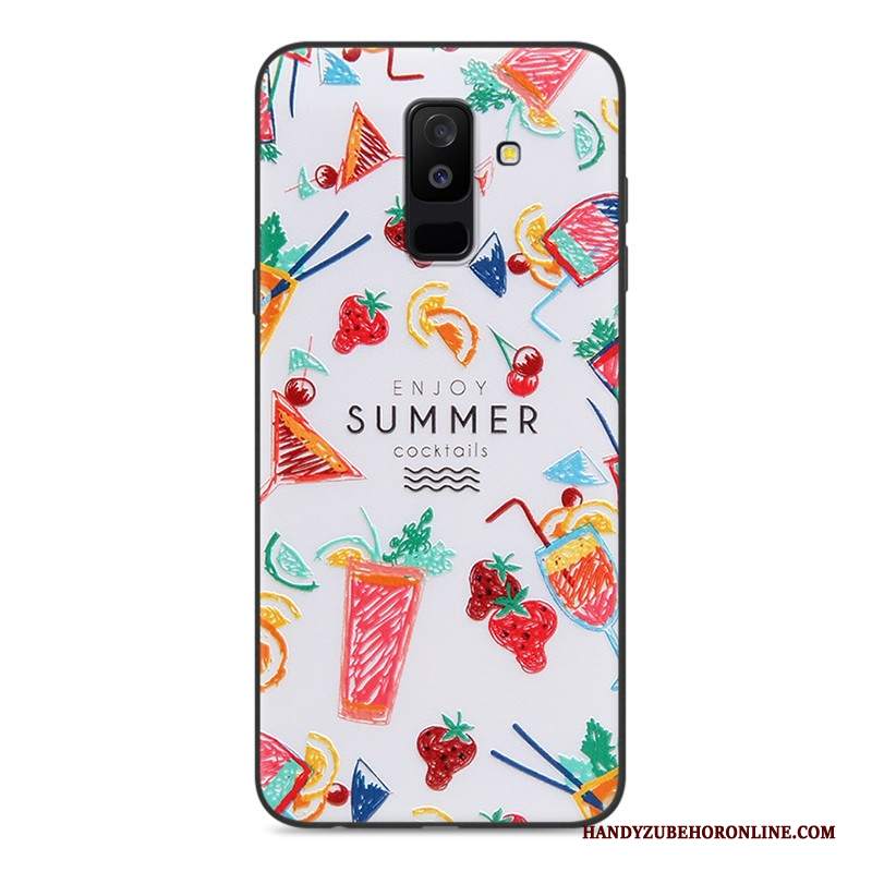 Custodia Samsung Galaxy A6+ Protezione Blutelefono, Cover Samsung Galaxy A6+ Goffratura Morbido Anti-caduta