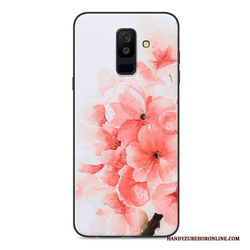 Custodia Samsung Galaxy A6+ Protezione Blutelefono, Cover Samsung Galaxy A6+ Goffratura Morbido Anti-caduta