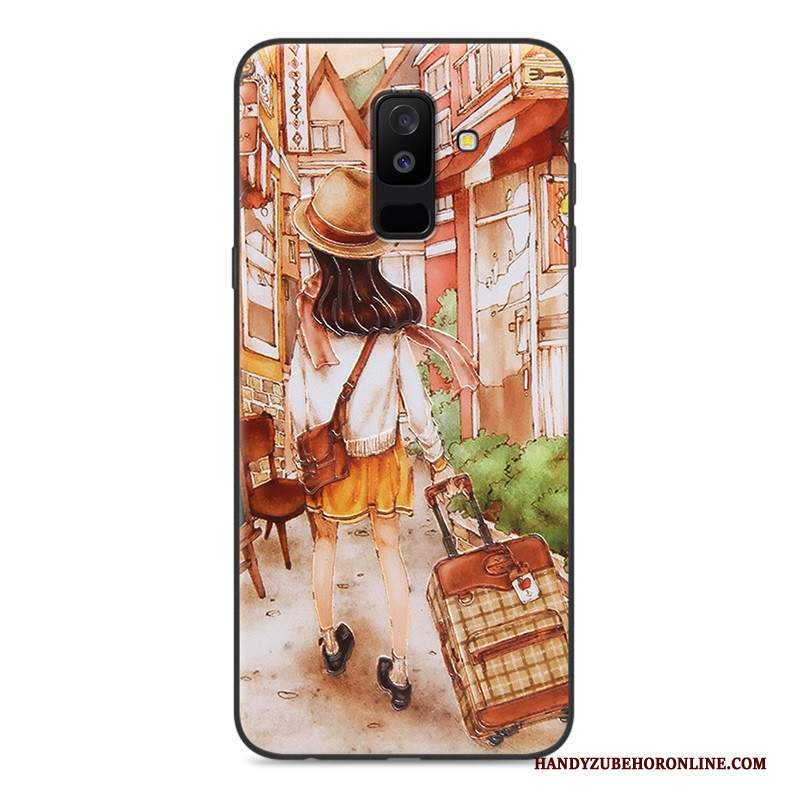 Custodia Samsung Galaxy A6+ Protezione Blutelefono, Cover Samsung Galaxy A6+ Goffratura Morbido Anti-caduta