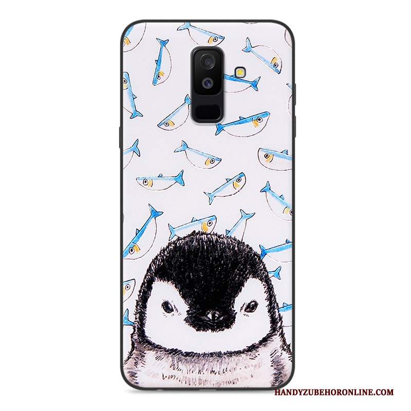 Custodia Samsung Galaxy A6+ Protezione Blutelefono, Cover Samsung Galaxy A6+ Goffratura Morbido Anti-caduta