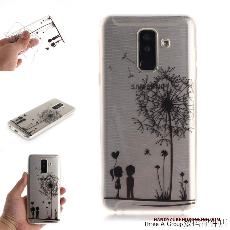 Custodia Samsung Galaxy A6+ Protezione Morbido Bianco, Cover Samsung Galaxy A6+ Trasparente Anti-caduta