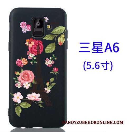 Custodia Samsung Galaxy A6 Protezione Telefono Nero, Cover Samsung Galaxy A6 Cartone Animato Ornamenti Appesi Macchiati