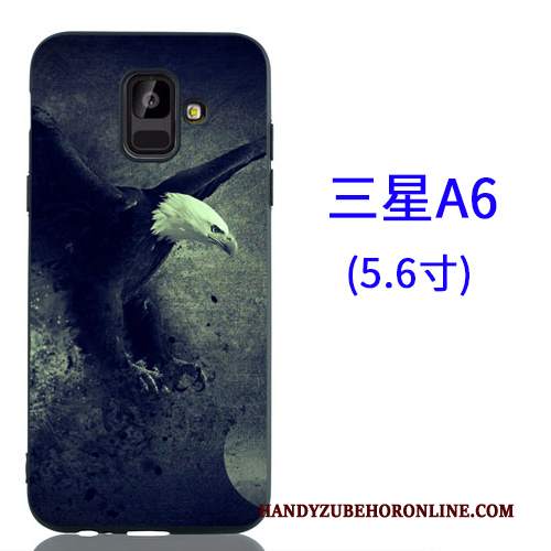 Custodia Samsung Galaxy A6 Protezione Telefono Nero, Cover Samsung Galaxy A6 Cartone Animato Ornamenti Appesi Macchiati