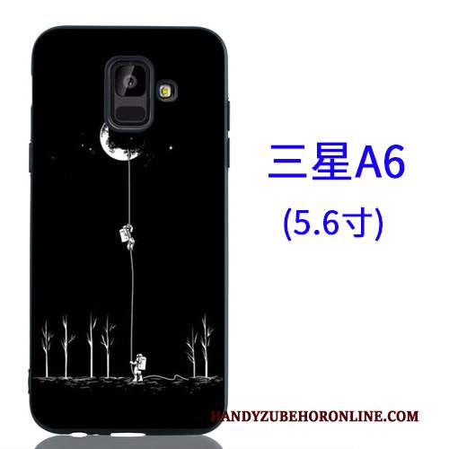 Custodia Samsung Galaxy A6 Protezione Telefono Nero, Cover Samsung Galaxy A6 Cartone Animato Ornamenti Appesi Macchiati