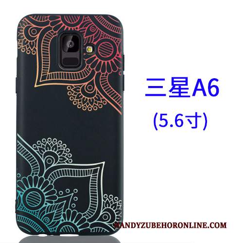 Custodia Samsung Galaxy A6 Protezione Telefono Nero, Cover Samsung Galaxy A6 Cartone Animato Ornamenti Appesi Macchiati