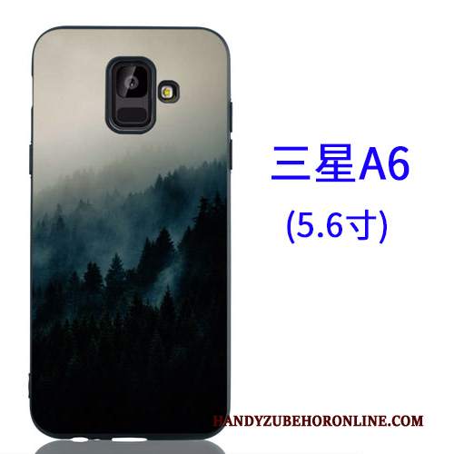 Custodia Samsung Galaxy A6 Protezione Telefono Nero, Cover Samsung Galaxy A6 Cartone Animato Ornamenti Appesi Macchiati