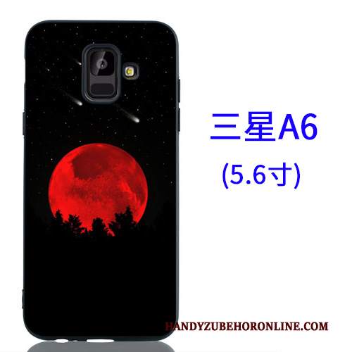 Custodia Samsung Galaxy A6 Protezione Telefono Nero, Cover Samsung Galaxy A6 Cartone Animato Ornamenti Appesi Macchiati