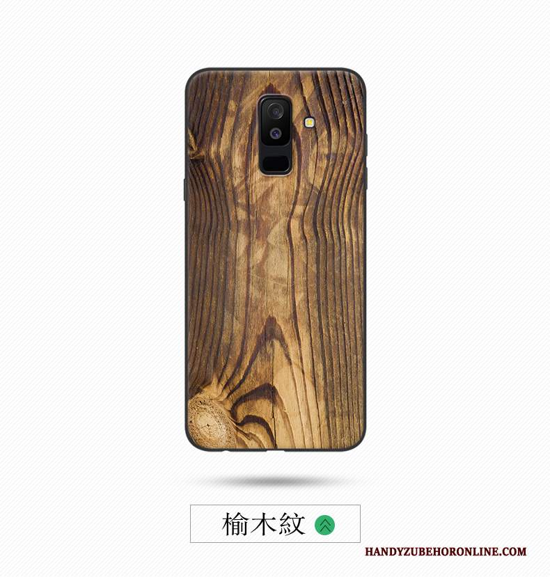 Custodia Samsung Galaxy A6+ Vintage Telefono Morbido, Cover Samsung Galaxy A6+ Creativo Semplici Tendenza