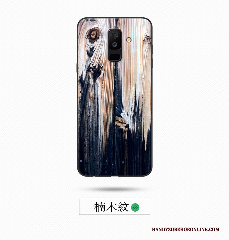 Custodia Samsung Galaxy A6+ Vintage Telefono Morbido, Cover Samsung Galaxy A6+ Creativo Semplici Tendenza