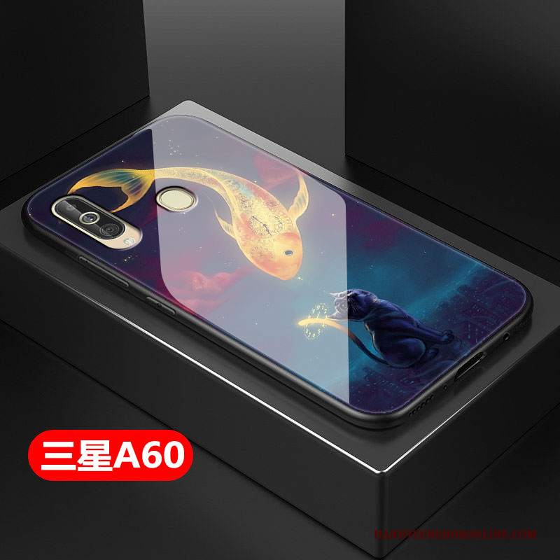 Custodia Samsung Galaxy A60 Creativo Telefono Anti-caduta, Cover Samsung Galaxy A60 Porpora Tendenza