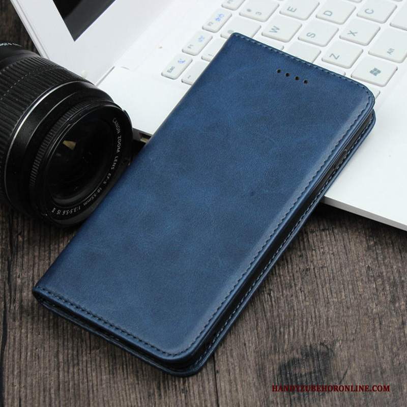 Custodia Samsung Galaxy A60 Folio Morbidotelefono, Cover Samsung Galaxy A60 Pelle Affari Blu