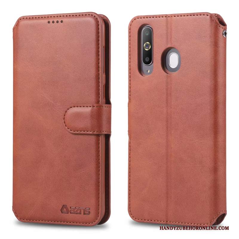 Custodia Samsung Galaxy A60 Folio Tutto Incluso Rosso, Cover Samsung Galaxy A60 Pelle Morbido Anti-caduta