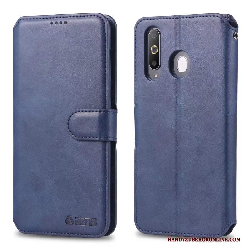 Custodia Samsung Galaxy A60 Folio Tutto Incluso Rosso, Cover Samsung Galaxy A60 Pelle Morbido Anti-caduta