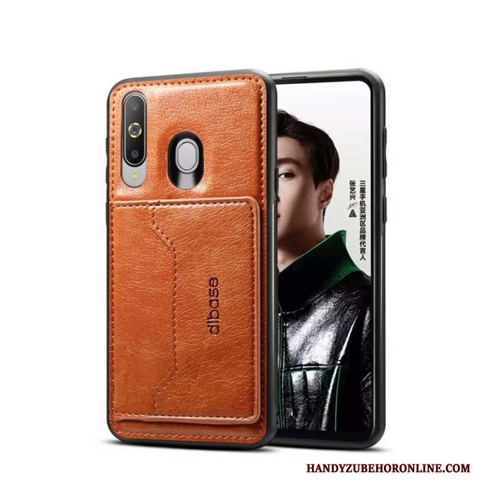 Custodia Samsung Galaxy A60 Pelle Rosso Placcatura, Cover Samsung Galaxy A60 Telefono Tutto Incluso